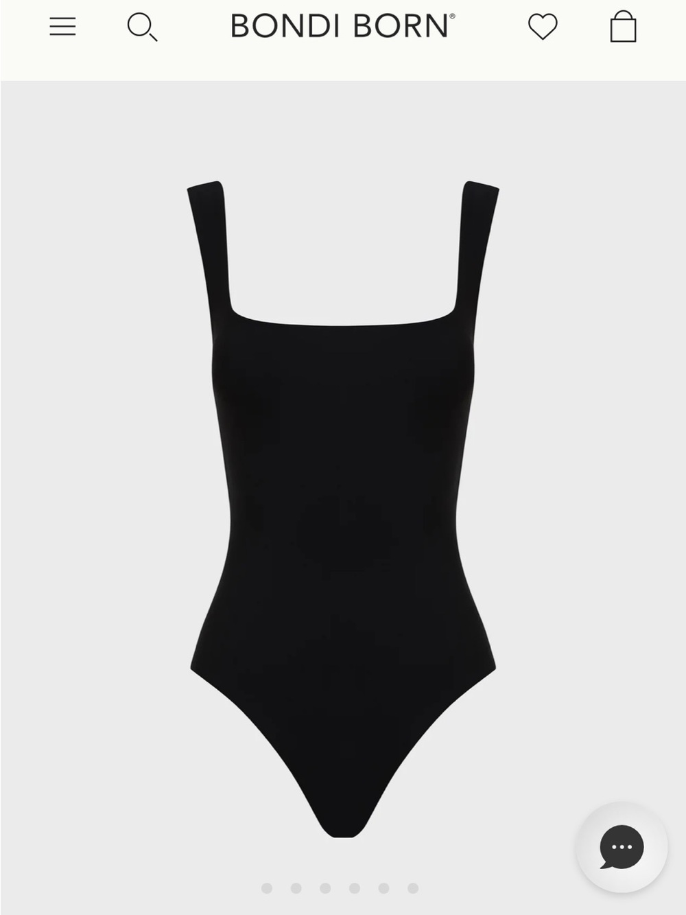BONDI BORN Black Square Neck One-Piece Swimsuit